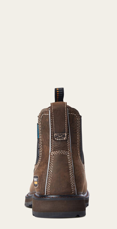 Groundbreaker Chelsea Wide Square Toe Waterproof Steel Toe Work Boot Heel